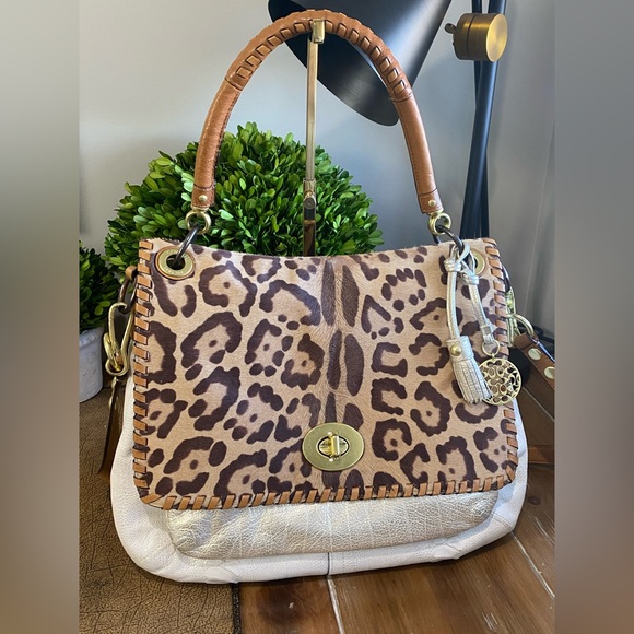 Coach Rare XL Limited Edition Calfhair Leopard Ocelot Flap Shoulder Bag - Picture 15 of 16